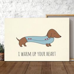 dog landscape canvas, dachshund, canvas print, dog wall art canvas