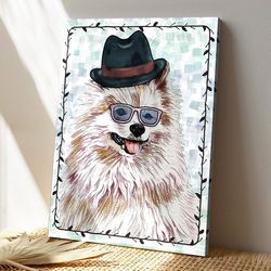 dog pomeranian, dog canvas poster, dog wall art, gifts for dog lovers