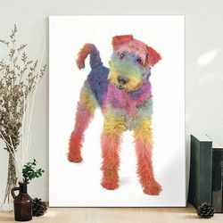 dog portrait canvas, airedale terrier, dog canvas print, dog poster printing