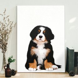 dog portrait canvas, bernese mountain, dog puppy, dog wall art canvas, canvas print