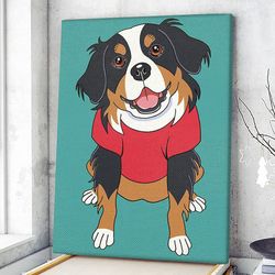 dog portrait canvas, bernese mountain dog canvas print, dog wall art canvas
