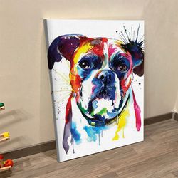 dog portrait canvas, boxers, canvas prints, dog wall art canvas