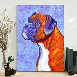 dog portrait canvas, brindle boxer, dog canvas print, dog wall art canvas