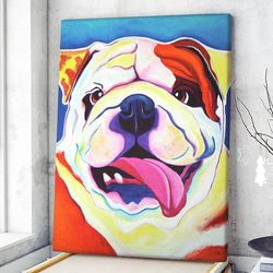 dog portrait canvas, bully grin canvas print, dog canvas print, dog wall art canvas