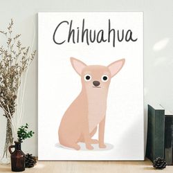 dog portrait canvas, chihuahua, cute dog, canvas print, dog wall art canvas