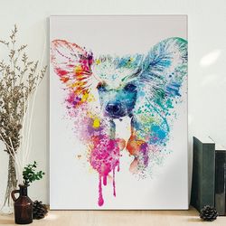 dog portrait canvas, chinese crested dog, watercolor portrait on canvas, dog wall art canvas