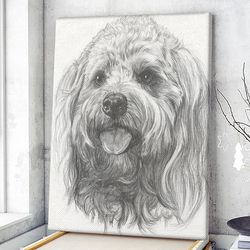 dog portrait canvas, cock-a-poo canvas print, dog wall art canvas