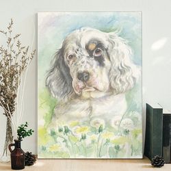 dog portrait canvas, cute dog, canvas print, dog wall art canvas, dog painting posters