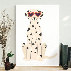 dog portrait canvas, dalmatian with heart eyes, dog canvas print, dog wall art canvas, dog canvas print