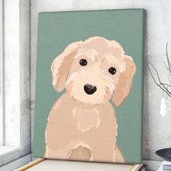 dog portrait canvas, doodle canvas print, dog wall art canvas, dog poster printing
