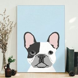 dog portrait canvas, french bulldog art portrait, canvas print, dog poster printing