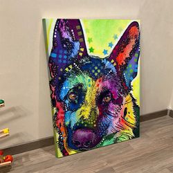 dog portrait canvas, german shepherd, canvas print, dog wall art canvas, dog canvas print