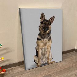 dog portrait canvas, german shepherd, canvas print, dog wall art canvas, dog poster printing