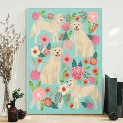 dog portrait canvas, golden retrievers, dog wall art canvas, dog canvas print, dog poster printing