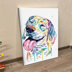 dog portrait canvas, loveable beagle, canvas print, dog poster printing, dog wall art canvas