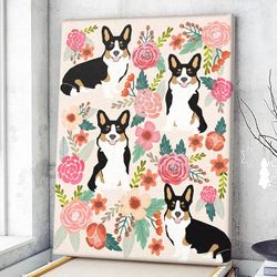 dog portrait canvas, welsh corgi, portrait canvas print, dog wall art canvas, dog poster printing