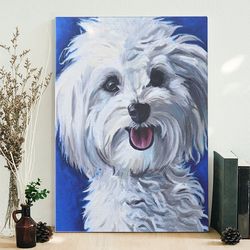 dog portrait canvas, white poodle, dog canvas print, dog wall art canvas, dog canvas print