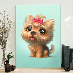dog portrait canvas, yorkshire terrier, canvas print, dog canvas print, canvas with dogs on it