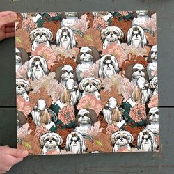 dog square canvas, because shih tzu, canvas print, dog wall art canvas, dog canvas print, dog poster printing