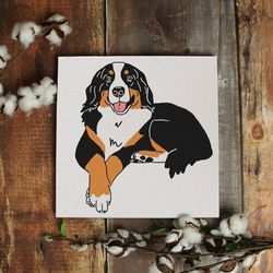 dog square canvas, bernese mountain dog canvas, bernese mountain dog print, dog wall art canvas