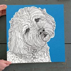 dog square canvas, cockapoo dog, canvas print, dog painting posters, dog canvas print