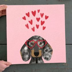 dog square canvas, dachshund, canvas print, dog wall art canvas, dog canvas print, dog painting posters