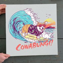 dog square canvas, dog wall art canvas, cowabungi, canvas print, dog canvas print