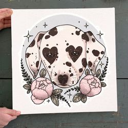 dog square canvas, dog wall art canvas, dalmatian dog canvas print, dog canvas print