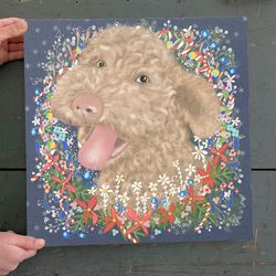 dog square canvas, golden doodle, canvas print, dog canvas print, dog painting posters