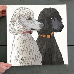 dog square canvas, pair of poodles, canvas print, dog wall art canvas, dog canvas print