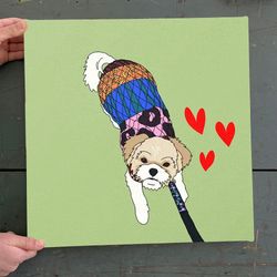 dog square canvas, reuben, canvas print, dog canvas print, dog wall art canvas, furliday