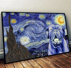 dogue de bordeaux poster & matte canvas, dog wall art prints, painting on canvas