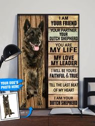 dutch shepherd personalized poster & canvas, dog canvas wall art, dog lovers gifts