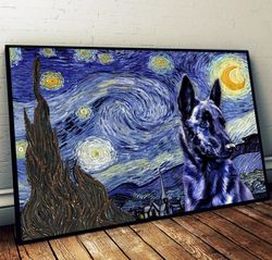 dutch shepherd poster & matte canvas, dog wall art prints, painting on canvas