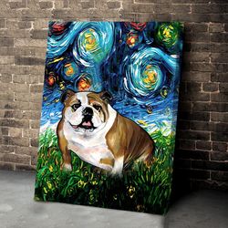 english bulldog poster & matte canvas, poster to print, gift for dog lovers