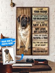 english mastiff personalized poster & canvas, dog canvas wall art, dog lovers gifts