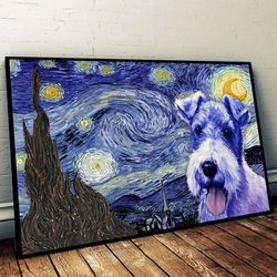 fox terrier poster & matte canvas, dog wall art prints, canvas wall art decor
