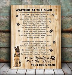 german shepherd waiting at the door personalized matte canvas- dog canvas wall art, gift for dog lovers