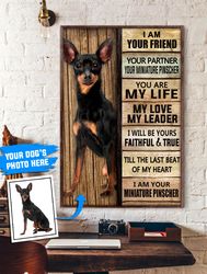 miniature pinscher personalized poster & canvas, dog canvas wall art, dog lovers gifts