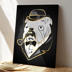 mr.pug with pipe, dog canvas poster, dog wall art, gifts for dog lovers