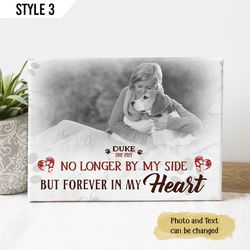 no longer by my side but forever in my heart dog personalized canvas poster- dog lovers gifts