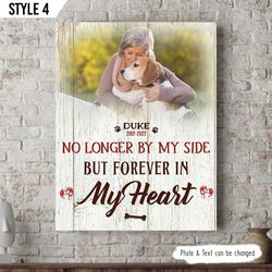 no longer by my side but forever in my heart dog matte personalized canvas poster