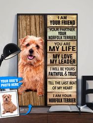norfolk terrier personalized poster & canvas, dog canvas wall art, dog lovers gifts