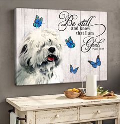 old english sheepdog matte canvas, dog wall art prints, canvas wall art decor