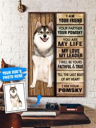 pomsky personalized poster & canvas, dog canvas wall art, dog lovers gifts