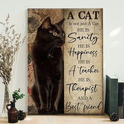 portrait canvas, a cat is not just a cat, black cat canvas prints, cat print wall decor, canvas wall art