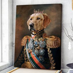 portrait canvas, portrait painting canvas, dog portrait canvas, dog king portrait painting canvas, dog wall art canvas