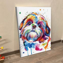 portrait canvas, shih tzu, canvas print, dog wall art canvas, dog canvas print