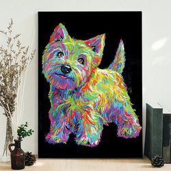 portrait canvas, west highland terrier, canvas print, dog wall art canvas, dog canvas print