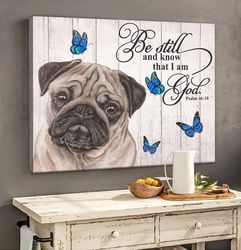 pug matte canvas, dog wall art prints, canvas wall art decor